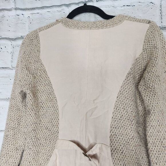 Angel of the North Envalira Wool Blend Tweed Blazer Jacket Beige Size Small - Picture 6 of 12